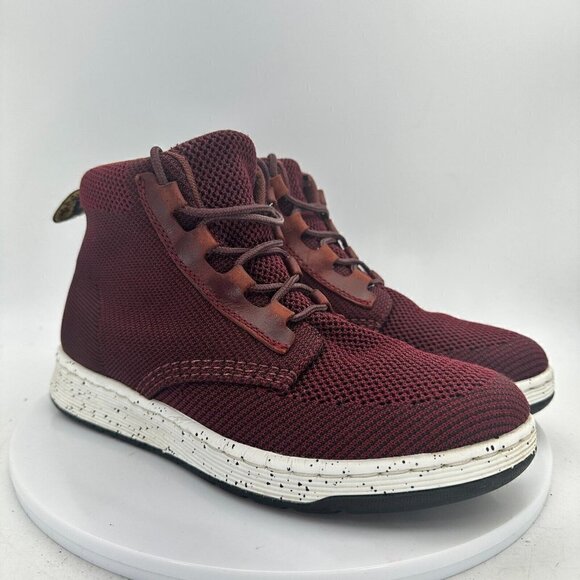 Dr. Martens Telkes Knit Women Size 8 Ankle Sneaker Boot Burgundy Maroon - Picture 4 of 13